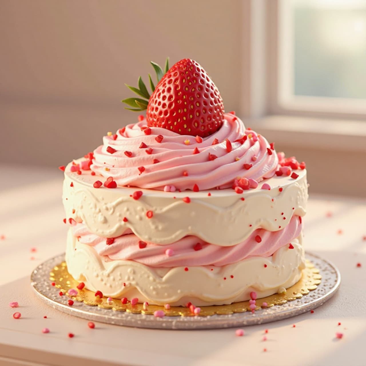 粉紅草莓蛋糕